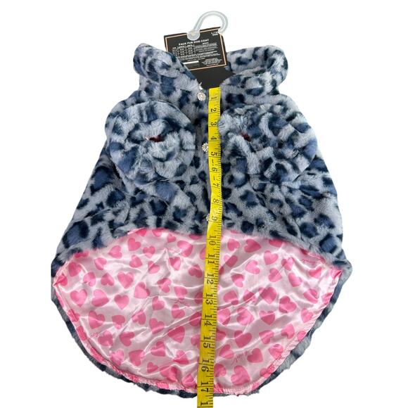 NWT Dog Coat- Pet Clothes- Girl Pup Sz Large- Leopard Print Gray Blue- Juicy - Picture 5 of 9